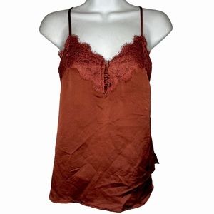 Abercrombie & Fitch burnt orange lace tank top size xxs
